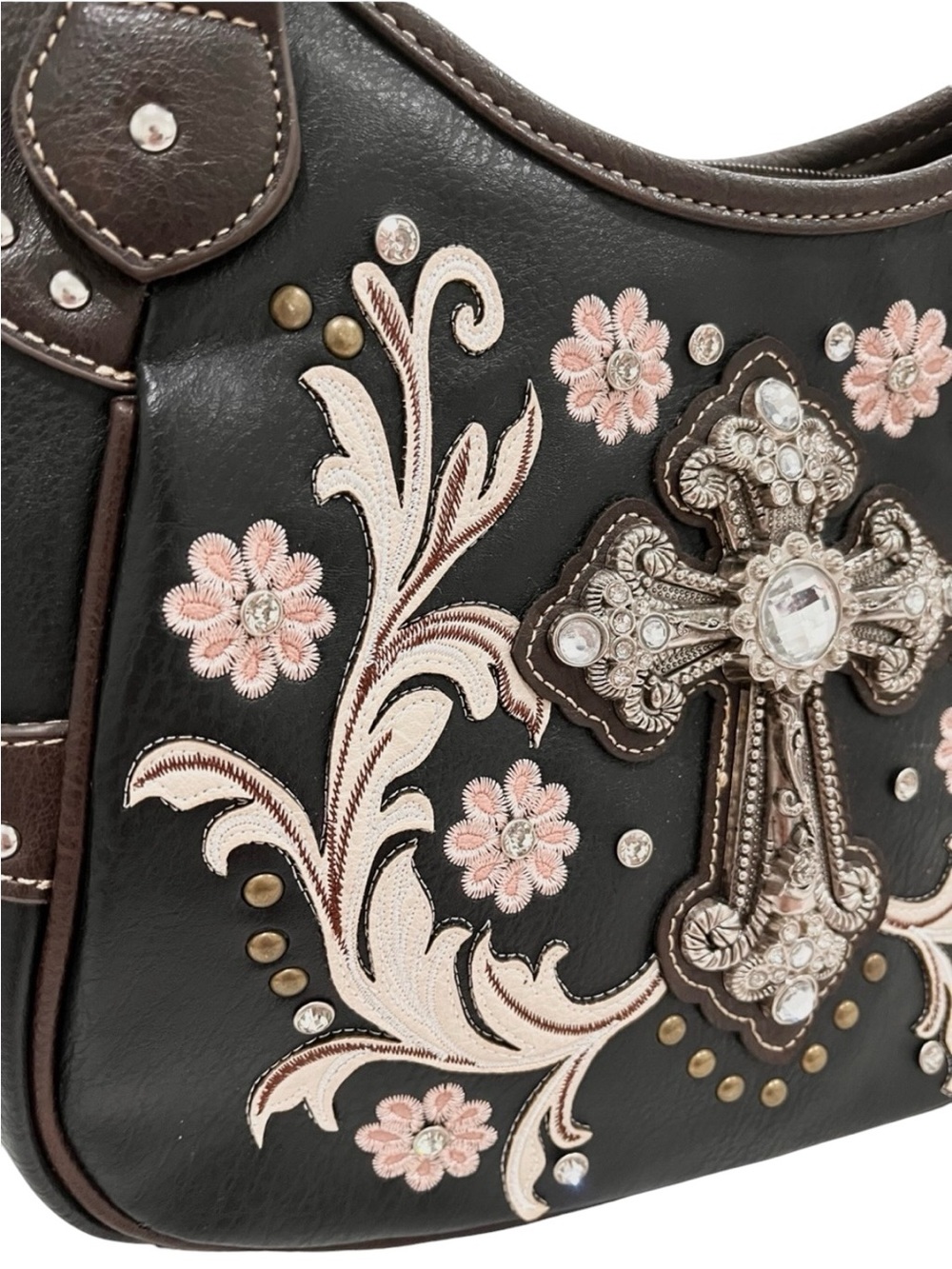 Western Cross Daisy Flower Women Conceal Carry Tote Handbag Purse NWT - Picture 2 of 9